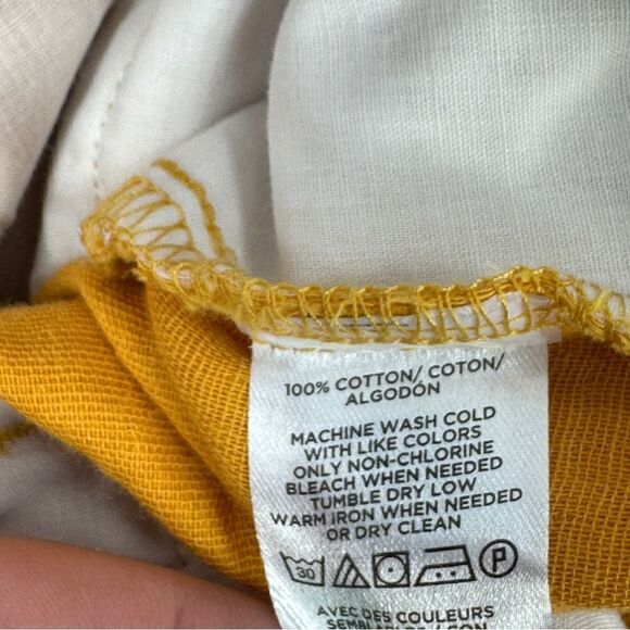 Loft High Rise Paper Bag Straight Leg Crop Pants Yellow Small Elastic Baggy - Picture 11 of 14